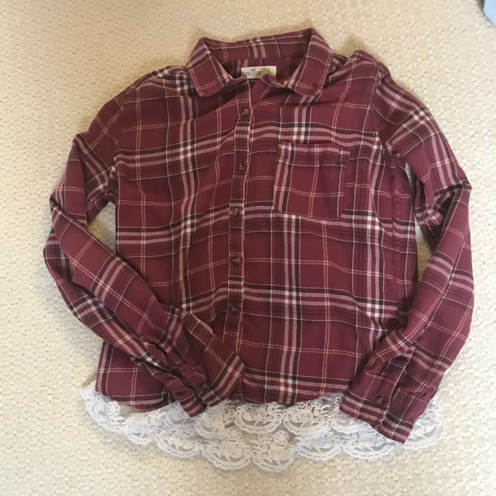 Hollister lace flannel